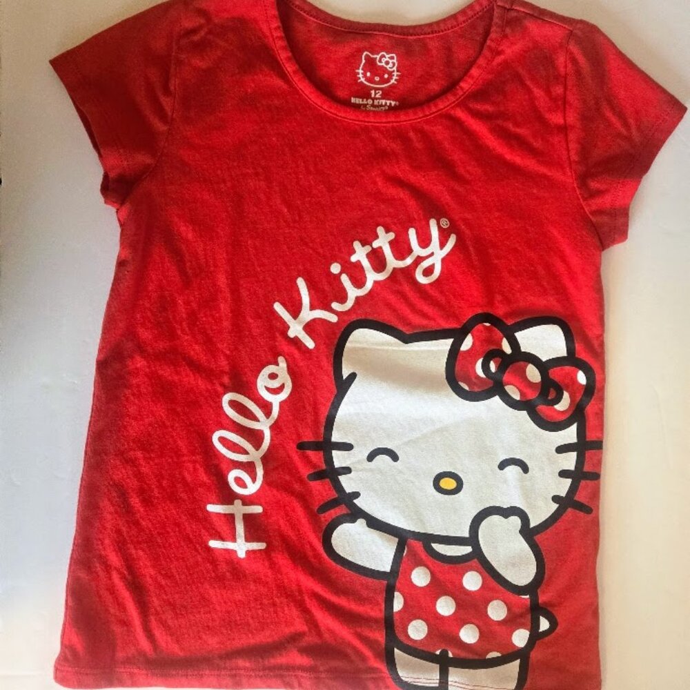 Hello Kitty red tee Girls Size 12 NWOT